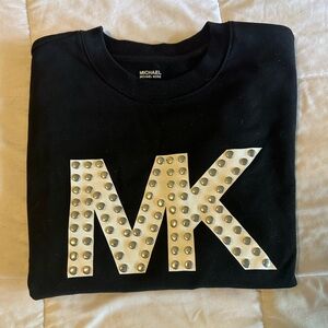 Michael Kors Black and White Studded Logo Sweatshirt